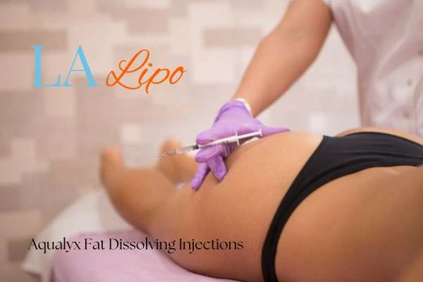 Woman having fat dissolving injections Maidenhead on thighs