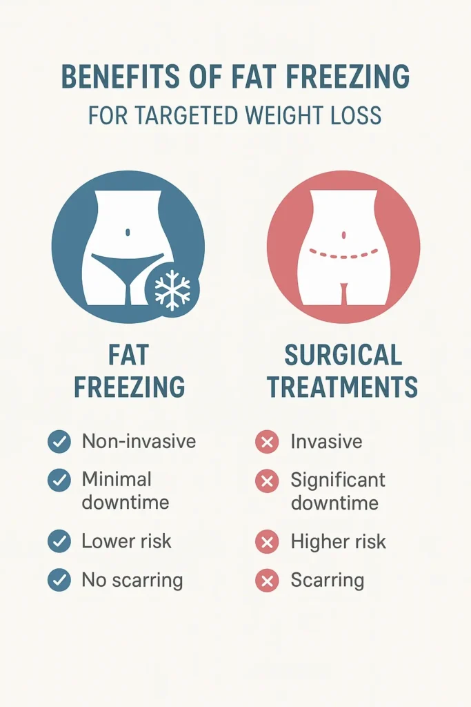 graphic showing the benefits of fat freezing Maidenhead