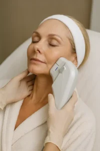 Woman receiving HIFU non surgical facelift treatment Maidenhead