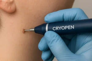 Person receiving skin tag removal Maidenhead