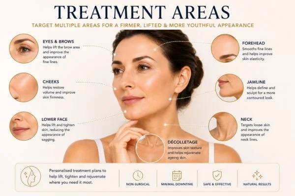 Areas of treatment for the ultimate lift tighten treatment Maidenhead